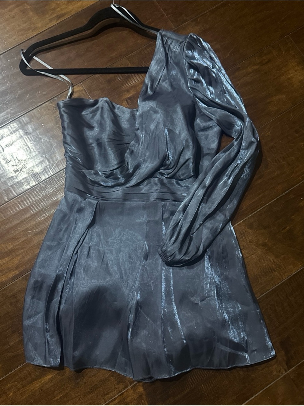 DO+BE Shimmery Silver-Gray One-Shoulder romper